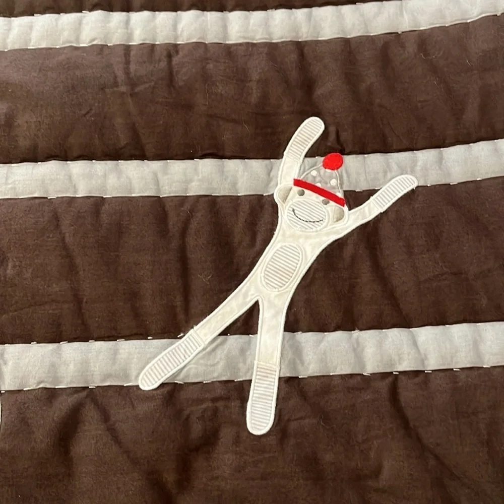 Pottery Barn Kids Playful Monkeys Crib or Toddler Bed Comforter & Bed Skirt